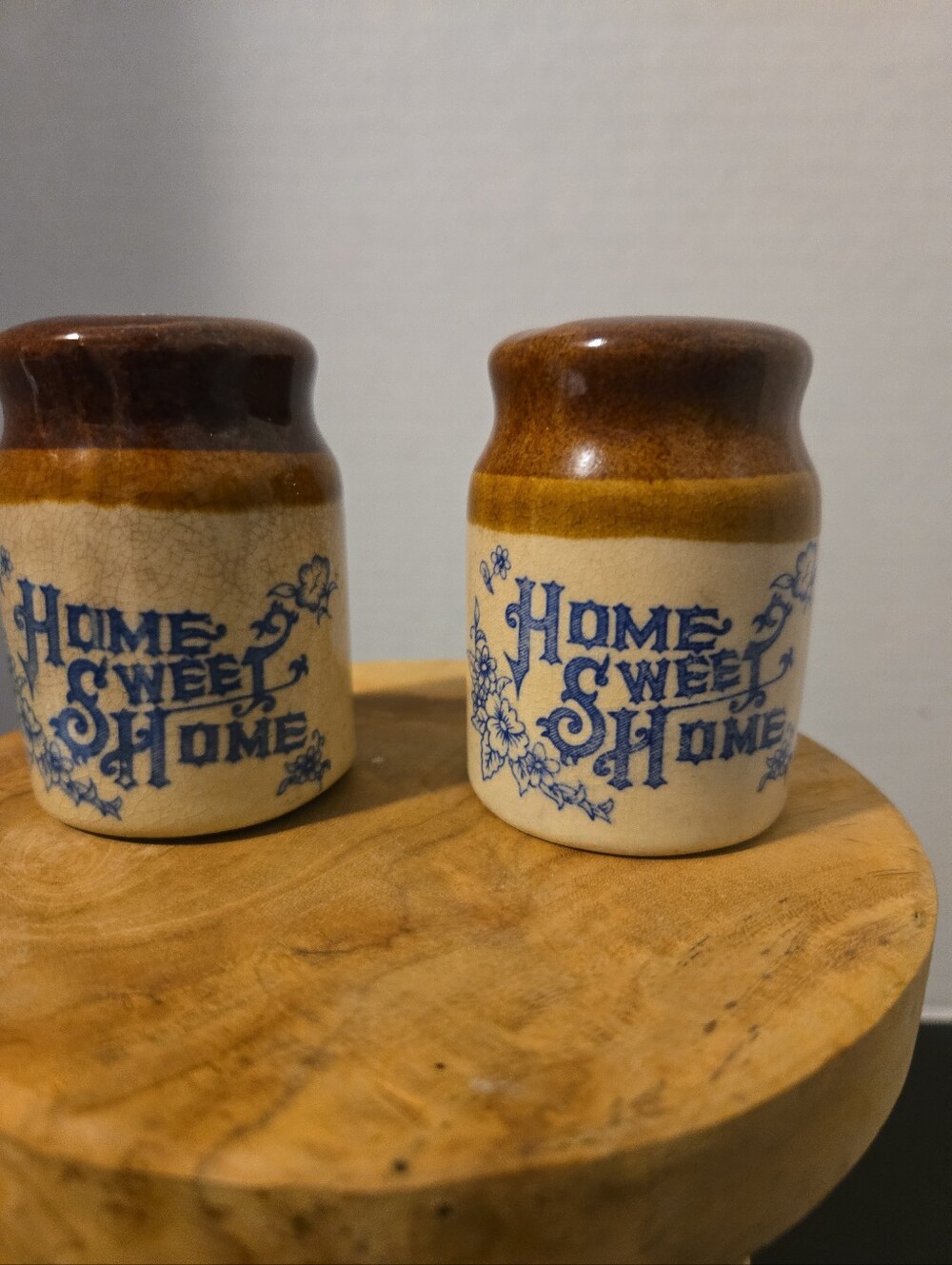 Vintage Emerson Home Sweet Home Salt And Pepper Shakers Cottagecore Crock Jug